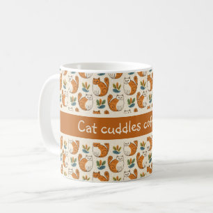 Kattenknuffels koffiekopje Naïeve kunststijl Koffiemok