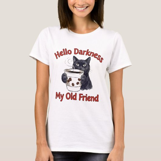 Kattenkoffie Grappige Caffeïneverslaafde T-shirt (Voorkant)
