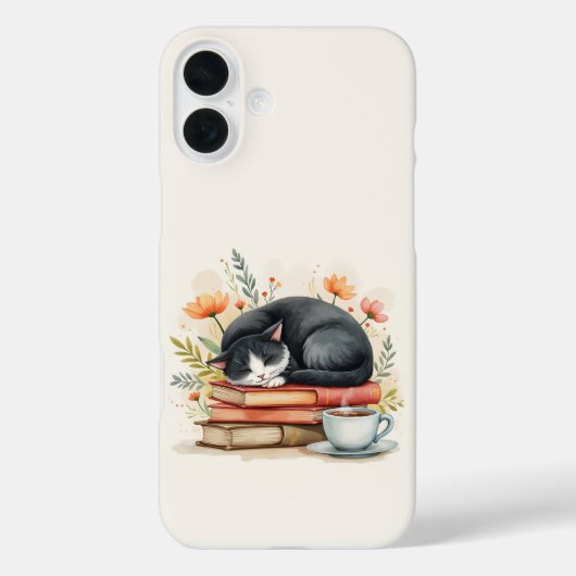 Kattenkoffie lezen Case-Mate iPhone case (Achterkant)