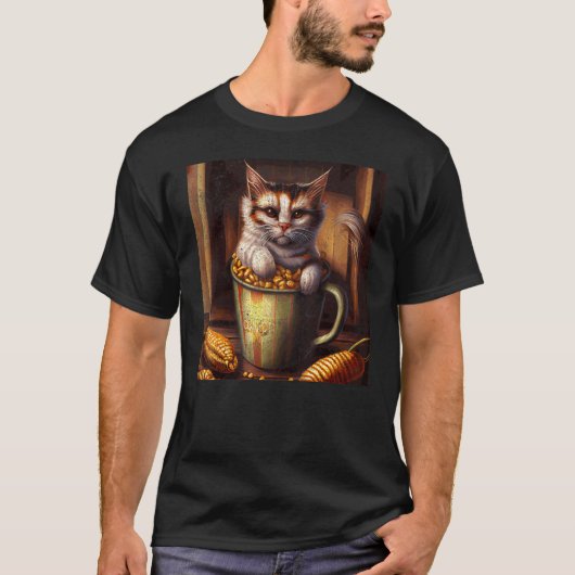 Kattenkoffie Maiskolven T-shirt (Voorkant)