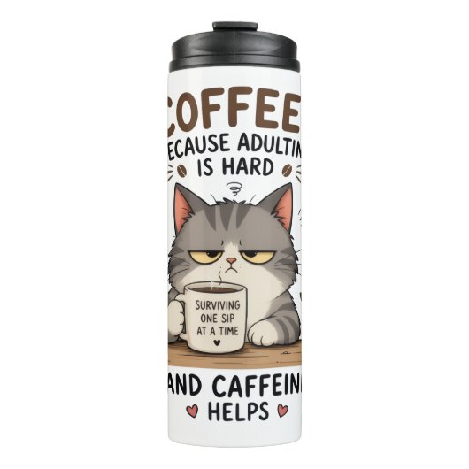 Kattenkoffie thermosbeker (Voorkant)