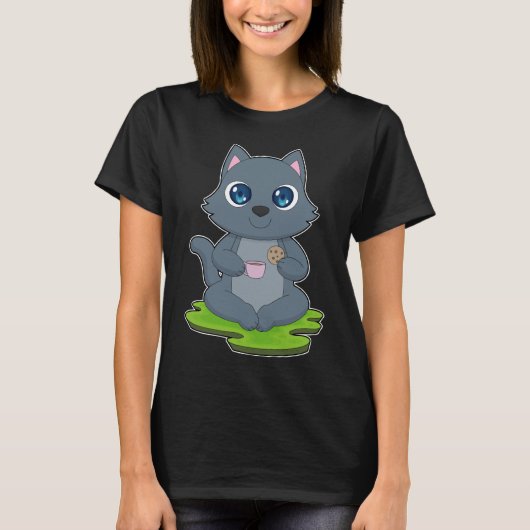 Kattenkoffiekoekje T-shirt (Voorkant)