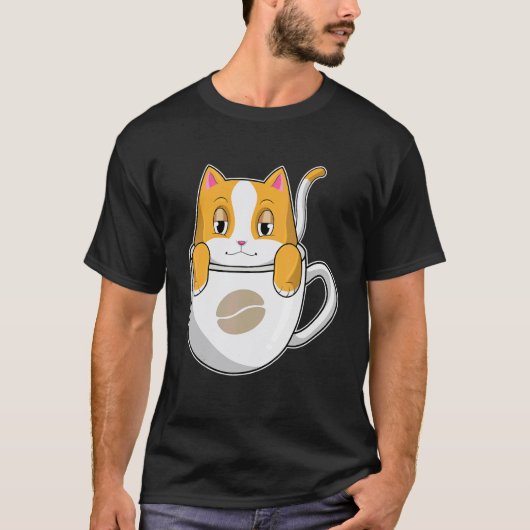 Kattenkoffiekop T-shirt (Voorkant)