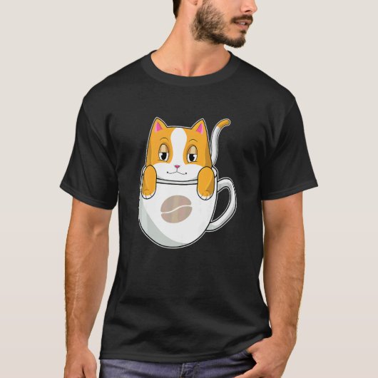 Kattenkoffiekop T-shirt (Voorkant)