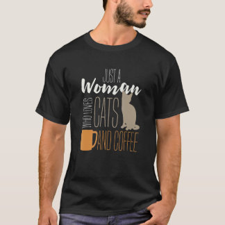Kattenkoffiemok Gewoon een vrouw die van katten en T-shirt