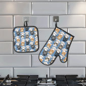 Kattenkoks Kookt Schattige Patroon Ovenwant & Pannenlap Set