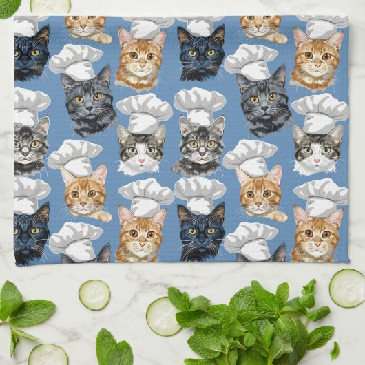 Kattenkoks Kookt Schattige Patroon Theedoek (Gevouwen)