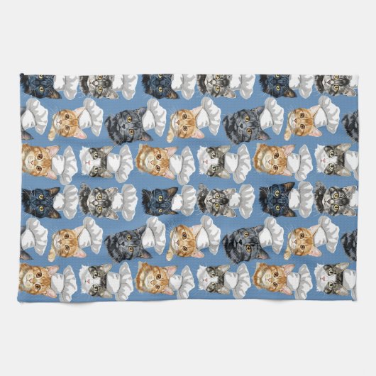 Kattenkoks Kookt Schattige Patroon Theedoek (Horizontaal)