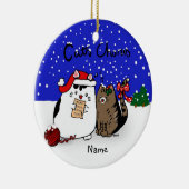 Kattenkoor - leuk katten kerstchoir gepersonalisee keramisch ornament (Rechts)