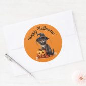 Kattenkop in Heks Hoed Sticker (Envelop)