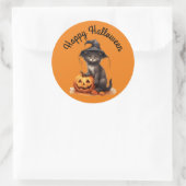 Kattenkop in Heks Hoed Sticker (Tas)