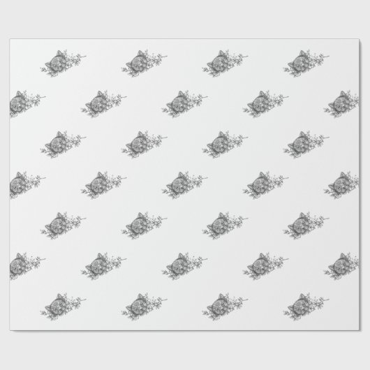 Kattenkop Jasmine Tattoo Cadeaupapier (Vlak)