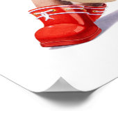 Kattenkop met Rode Laarzen Kamerprint Poster (Hoek)