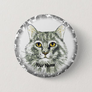 kattenkop ronde button 5,7 cm