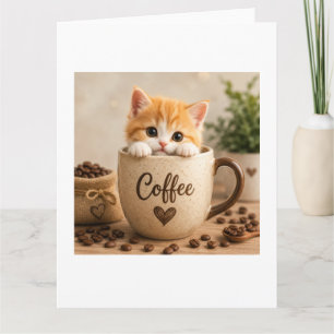 Kattenkopje in Koffiekopje Bedel Bedankkaart