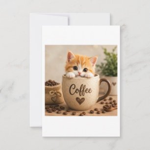 Kattenkopje in Koffiekopje Bedel Bedankkaart