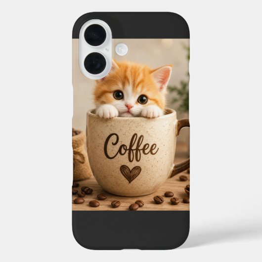 Kattenkopje in Koffiekopje Charme Case-Mate iPhone Case (Achterkant)