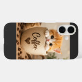 Kattenkopje in Koffiekopje Charme Case-Mate iPhone Case (Achterkant (horizontaal))
