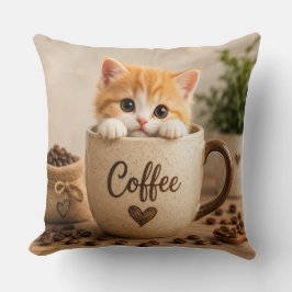 Kattenkopje in Koffiekopje Charme Kussen