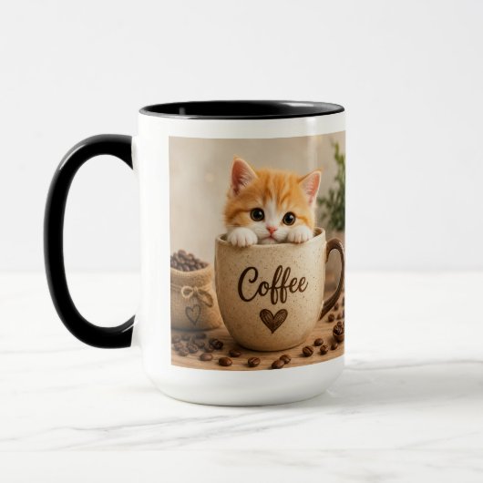 Kattenkopje in Koffiekopje Charme Mok (Links)