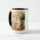 Kattenkopje in Koffiekopje Charme Mok (Voorkant links)