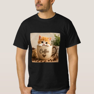 Kattenkopje in Koffiekopje Charme T-shirt