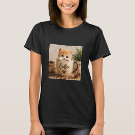 Kattenkopje in Koffiekopje Charme T-shirt