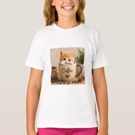 Kattenkopje in Koffiekopje Charme T-shirt