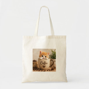 Kattenkopje in Koffiekopje Charme Tote Bag