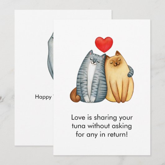 Kattenkoppel Liefhebbers Schattig Grappig Gelukkig Feestdagenkaart (Voorkant / Achterkant)