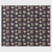 Kattenkoppen in het Buitenruimte Funny Galaxy Patt Cadeaupapier (Vlak)