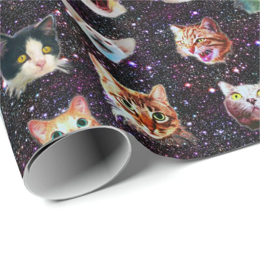 Kattenkoppen in het Buitenruimte Funny Galaxy Patt Cadeaupapier (Rol Hoek)