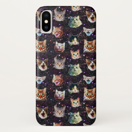 Kattenkoppen in het Buitenruimte Funny Galaxy Patt Case-Mate iPhone Case (Achterkant)