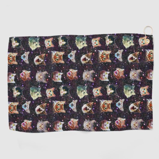 Kattenkoppen in het Buitenruimte Funny Galaxy Patt Golfhanddoek (Horizontaal)