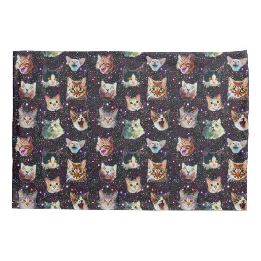 Kattenkoppen in het Buitenruimte Funny Galaxy Patt Kussensloop (Achterkant)