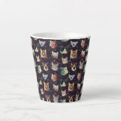 Kattenkoppen in het Buitenruimte Funny Galaxy Patt Latte Mok (Voorkant)