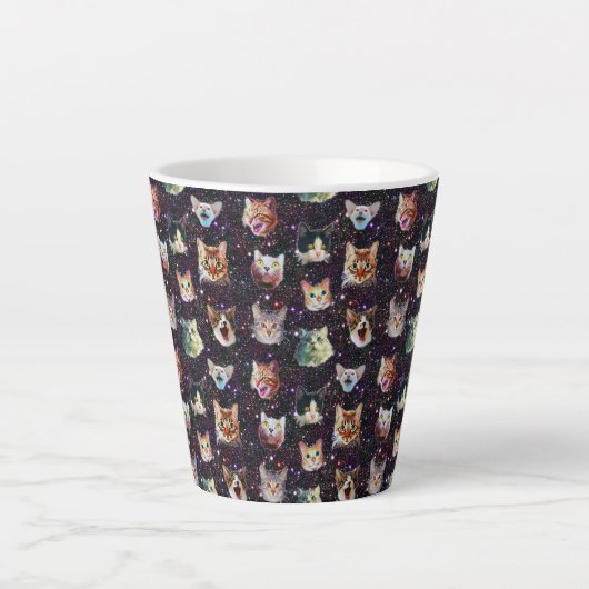 Kattenkoppen in het Buitenruimte Funny Galaxy Patt Latte Mok (Voorkant)
