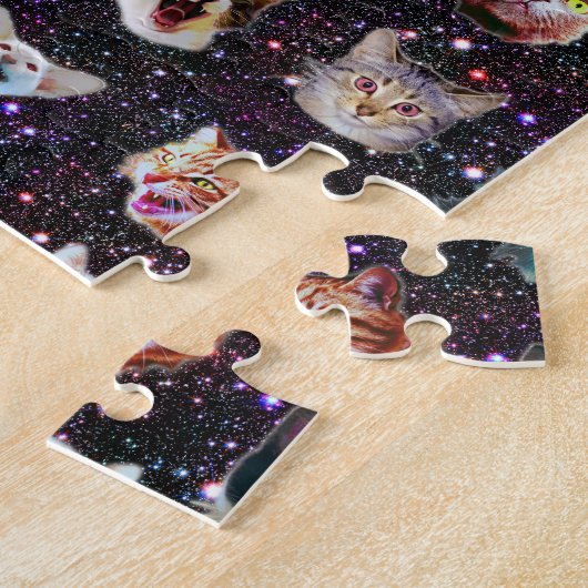 Kattenkoppen in het Buitenruimte Funny Galaxy Patt Legpuzzel (Zijkant)