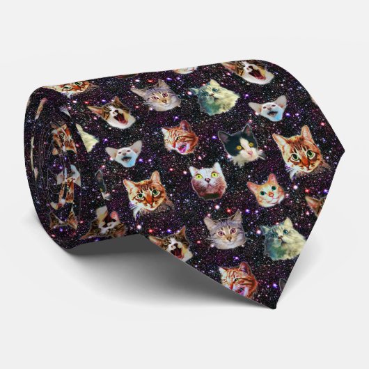 Kattenkoppen in het Buitenruimte Funny Galaxy Patt Stropdas (Opgerold)