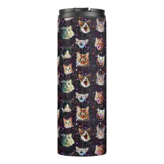 Kattenkoppen in het Buitenruimte Funny Galaxy Patt Thermosbeker (Achterkant)