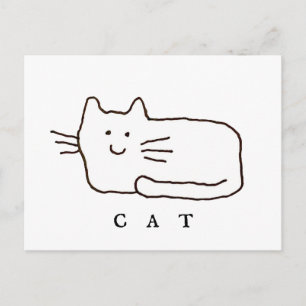 Kattenkrabbel Cartoon Lijn Kunst Briefkaart