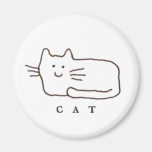 Kattenkrabbel Cartoon Lijn Kunst Magneet