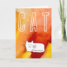Kattenkrabbel Cartoon Lijn Kunst Vouwbare Wenskaar