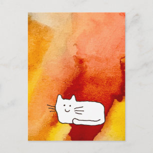 Kattenkrabbel Cartoon Lijntekening Briefkaart