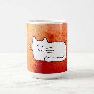 Kattenkrabbel Cartoon Lijntekening Koffiemok