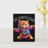 Kattenkrabbelkoorts Grappige Moppige Kleurrijke Da Kaart (Gele Bloem)
