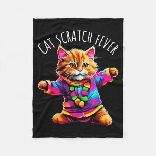 Kattenkrabbelkoorts Grappige Schattige Kleurrijke Fleece Deken