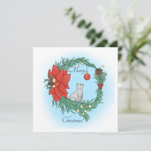 Kattenkrans Feestdagenkaart (Staand voorkant)