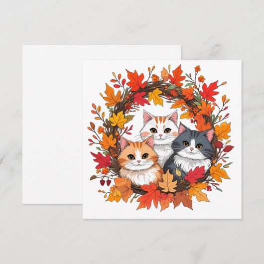 kattenkrans in de herfst kaart (Voorkant / Achterkant)