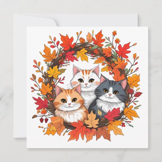 kattenkrans in de herfst kaart (Voorkant)